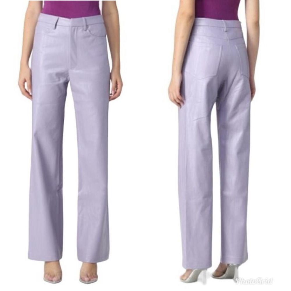 REVOLVE Rotate Birger Christensen Rotie Lilac Faux Leather Trousers